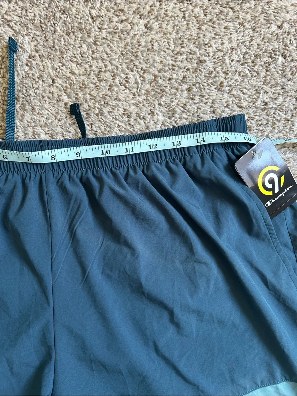 NWT Champion Men’s Running Shorts Juniper Blue Aqua Athletic Activewear Stretch